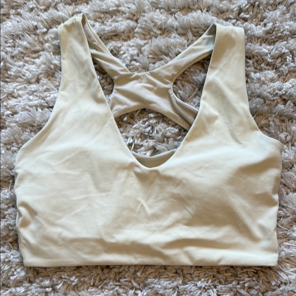 Yellow Lululemon Cross-Back Sports Bra